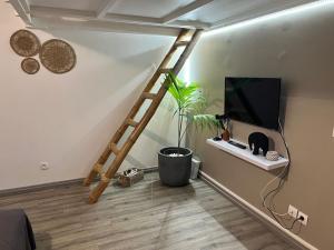 TV a/nebo společenská místnost v ubytování Bwa K'nel