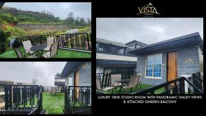 a collage of photos of a house with a deck at Studio Apartment by Vista Grande in Panchgani