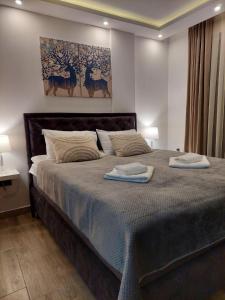 Ένα ή περισσότερα κρεβάτια σε δωμάτιο στο Kopaonik Lux Resident Hill Apartman A39 +20 φωτογραφίες