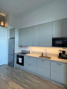 Kuchyň nebo kuchyňský kout v ubytování Lomma Harbour Apartment