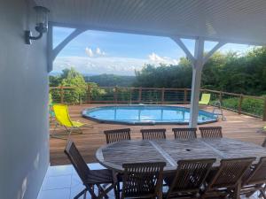 Bazén v ubytování Les terrasses de Maëlle - Jolie villa F4 vue mer nebo v jeho okolí
