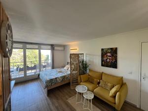 Posezení v ubytování Studio de charme au Gosier + 19 fotografií