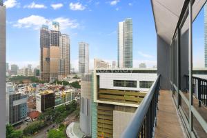 Udsigt til Jakarta eller udsigt til byen taget fra lejligheden