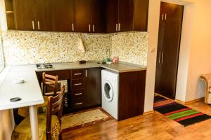 a kitchen with a washing machine in a kitchen at Apartment Leonardo Da Vinci in Plovdiv