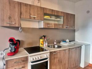 Η κουζίνα ή μικρή κουζίνα στο Studio les pieds dans l eau