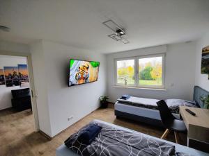 Μια τηλεόραση ή/και κέντρο ψυχαγωγίας στο Schaefer Apartments - Haus Rote Warte