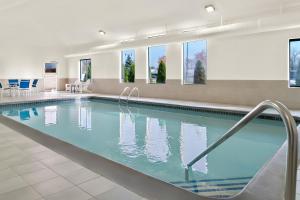 テイラーにあるComfort Inn & Suitesの建物内の青い水のスイミングプール