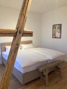 Postel nebo postele na pokoji v ubytování Wohlfühl-Insel in der Altstadt