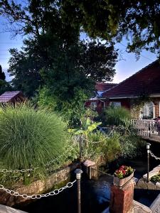 a garden with a stream in a yard at Studio Ivana 3 in Soko Banja