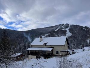 斯拉夫西克Hillside的山地雪覆盖的房子