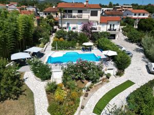 an aerial view of a resort with a swimming pool at Apartments Garden Residence Opatija in Opatija