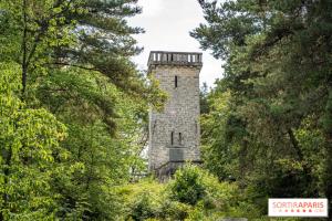 an old stone lighthouse in the middle of trees at Countryside Cottage samois-sur-seine in Samois-sur-Seine +16 photos