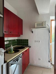Dapur atau dapur kecil di Lillys Appartement 3 in 3430 Tulln