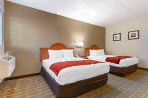a hotel room with two beds in a room at Comfort Inn University Center in Fairfax