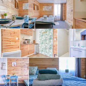 un collage de photos d'une petite maison dans l'établissement Studio Himalaya-Au coeur de la ville, à Palaiseau