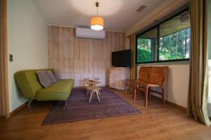 TV a/nebo společenská místnost v ubytování Hotel y Termas Huife