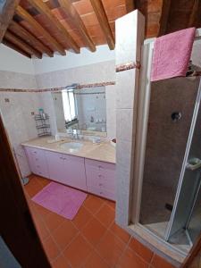 un baño con ducha y lavabo en Chez Fredy, en Camaiore 45 fotos más