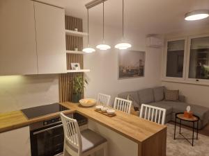 Kuchyň nebo kuchyňský kout v ubytování Royal apartment Novi Mercator