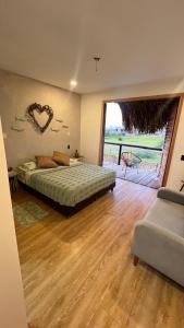 Postel nebo postele na pokoji v ubytování Mojarra Beach Casa privada Vista al mar