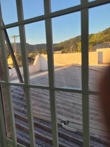 a view from a window of a skate park at studio Aconchegante two in Santa Maria