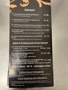 Certifikát, hodnocení, plakát nebo jiný dokument vystavený v ubytování HotelPandekagehuset B&B