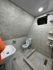 Bilik mandi di green cottage in sioni მწვანე კოტეჯი სიონში