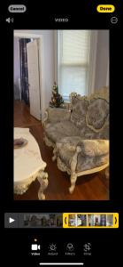 a living room with a couch and a christmas tree at Convenient location near Manhattan easy trip to Times Square in North Bergen