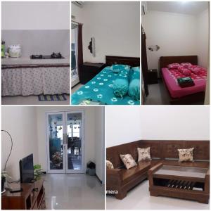 a collage of four pictures of a living room at Griya 52 in Magelang +2 photos