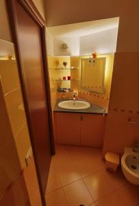 a bathroom with a sink and a toilet at Casa San Brasi di Mariano e Lucia in Acireale