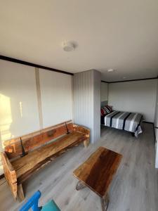 Postel nebo postele na pokoji v ubytování Estudio modular independiente