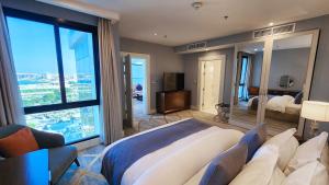 Svetainės erdvė apgyvendinimo įstaigoje Sherao Hotel Doha فندق شراعوه الدوحة
