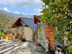 a house with a metal roof and a garage at CLOUDSCAPE HOMESTAY in Pīrmed
