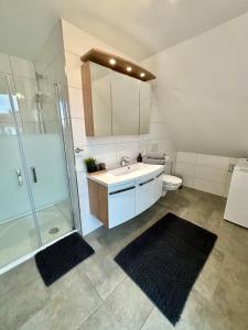 Koupelna v ubytování Ferienwohnung Scheib Aspach