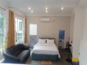 Postel nebo postele na pokoji v ubytování Summer villa Ambagolla