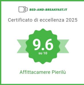 Certifikát, hodnocení, plakát nebo jiný dokument vystavený v ubytování B&B Pierilu'