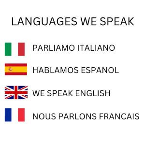 a set of flags of the languages we speak and the names of their countries at Central quality point piccadilly in London