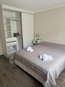 Postel nebo postele na pokoji v ubytování Cabaña Puente B 2