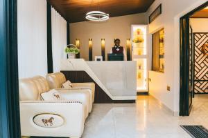 Χώρος καθιστικού στο One Click Apartment