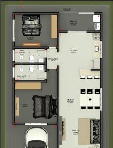 ein Grundriss eines Hauses in der Unterkunft COP 30- Casa Vila Real in Ananindeua