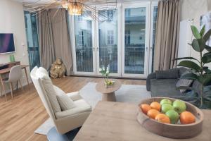 Khu vực ghế ngồi tại Berlin hautnah! Designer-Apartment an der Spree