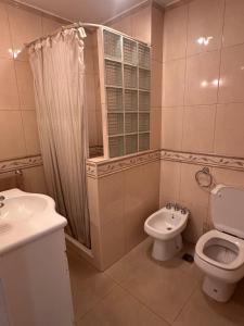 a bathroom with a toilet and a sink at Amplio depto de 2 habitaciones céntrico muy buena ubicacion in Mar del Plata