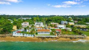 an aerial view of a house on the beach at Danielas Beachfront Apartment in Rincon +10 photos