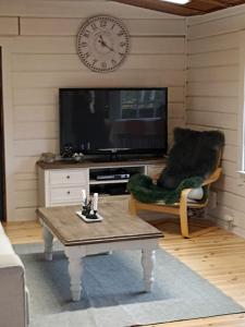 TV a/nebo společenská místnost v ubytování Cabin in close proximity to Hökensås