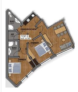 Půdorys ubytování A Casa Elements