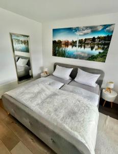 Postel nebo postele na pokoji v ubytování Seeblickapp. „Eure Auszeit“ + 21 fotografií