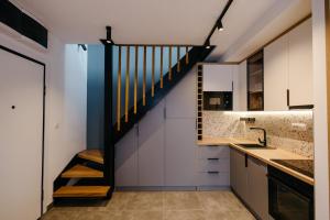 Kuchyň nebo kuchyňský kout v ubytování Nevis Apartment