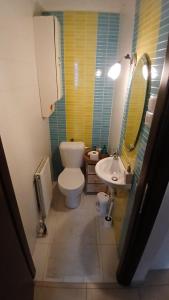 a bathroom with a toilet and a sink at Christi & Paris Nest in Volos +18 photos