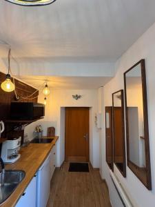 Kuchyň nebo kuchyňský kout v ubytování Authentique Lavoir au bord du Trieux