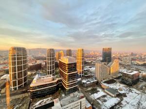 Nespecifikovaný výhled na destinaci Bratislava nebo výhled na město při pohledu z apartmánu