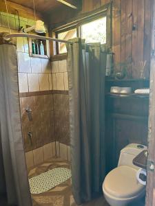 Koupelna v ubytování Cabaña Rancho Don Marino